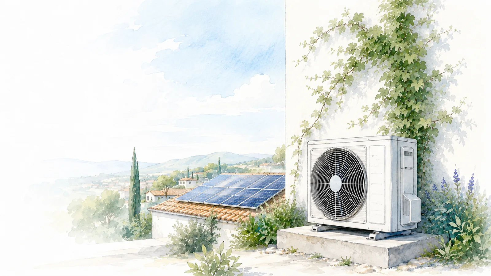 Climatisation réversible installée dans une pièce de vie